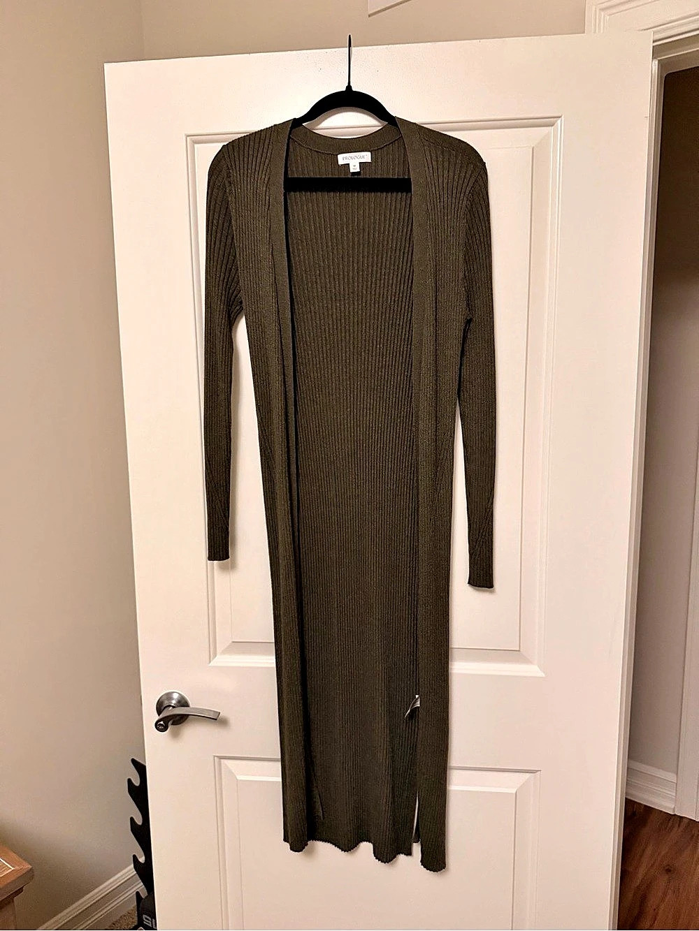 Prologue Ribbed Long Sleeve Maxi Dress in Brown Size Medium Like New